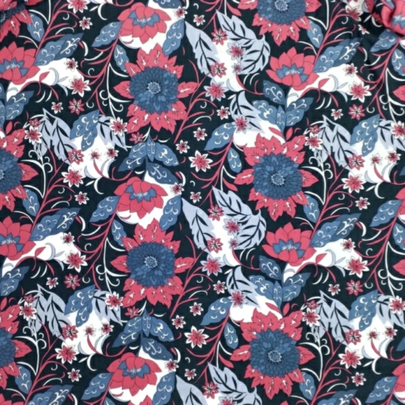 National Pink White Blue Floral Print Button Front Long Sleeve Blouse Women 22W - Picture 12 of 12